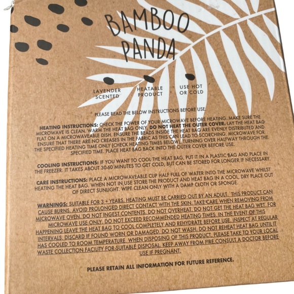 Milton & Drew Bamboo Panda, Heatable, Cold Pack NWOT - Picture 3 of 5